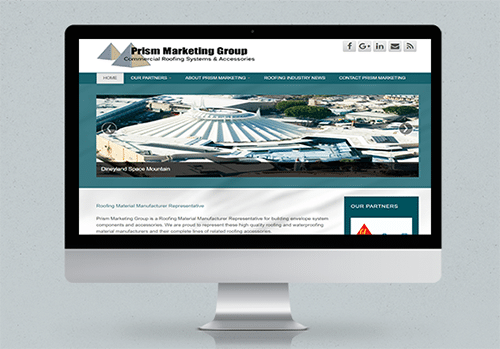 Prism Marketing Group website mock-up