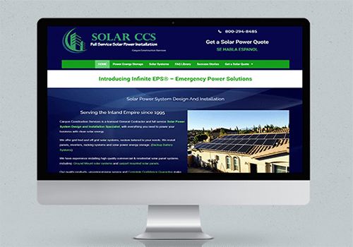 Solar CCS website mock-up