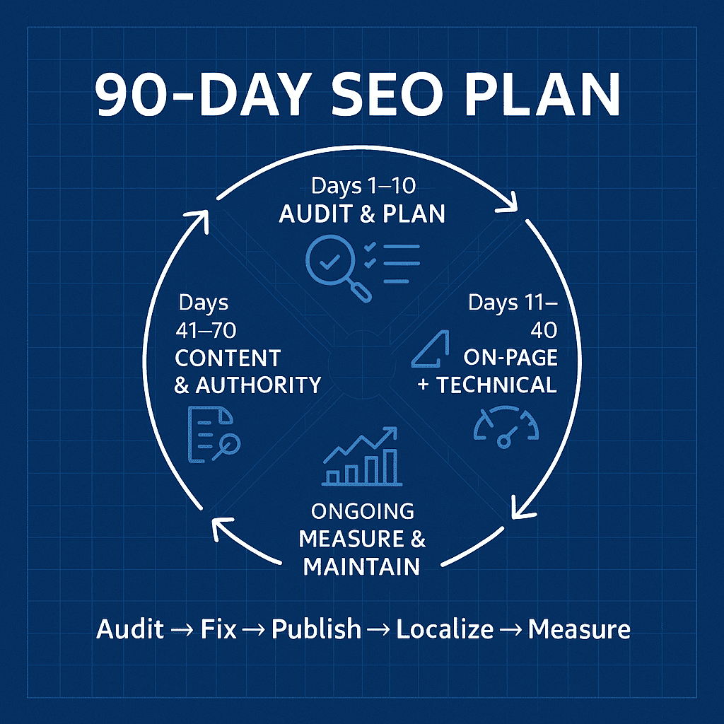 90-Day SEO plan infographic