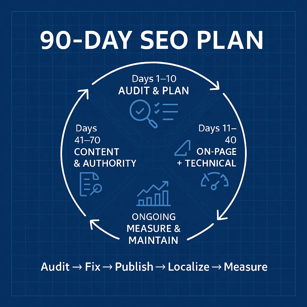 90-Day SEO plan infographic