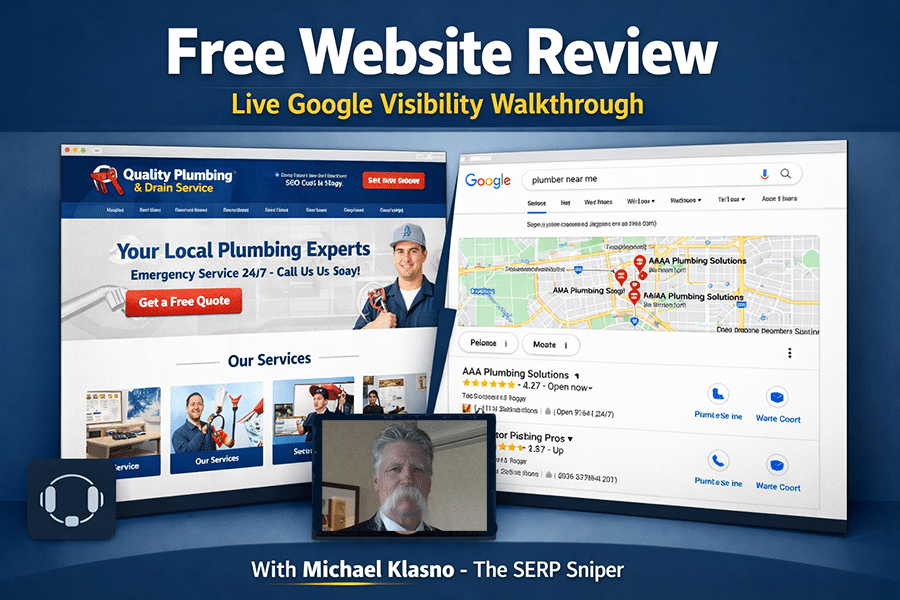 Live screen-share website and Google Business Profile review with Michael Klasno